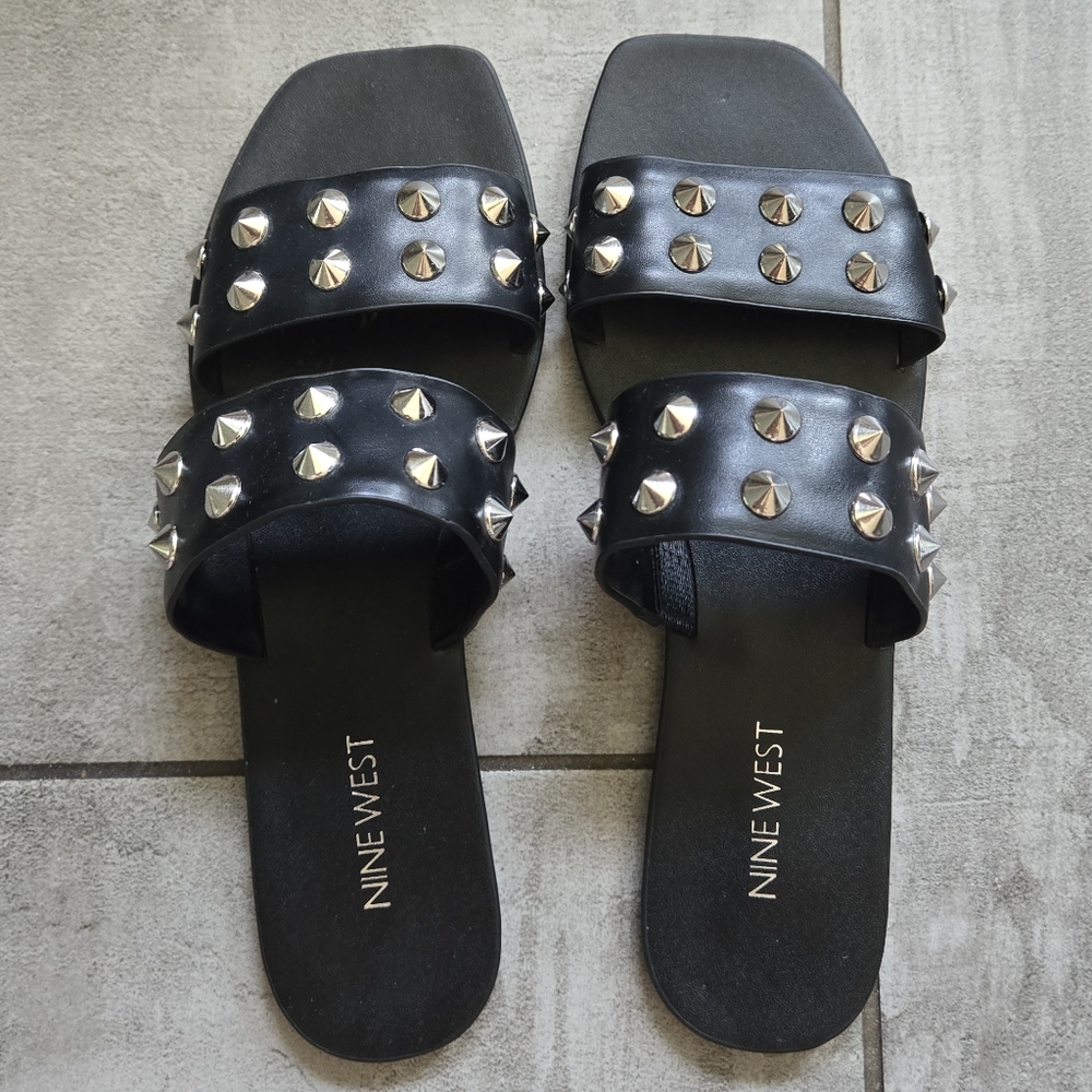 BNWT Nine West Black Studded Sandals